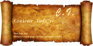 Czeiner Iván névjegykártya